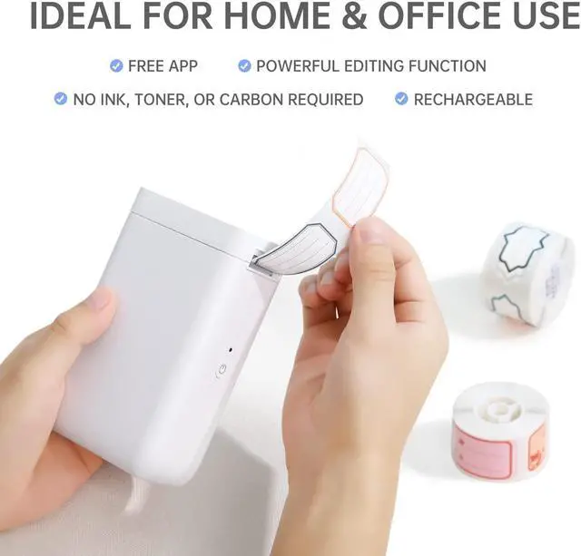 Alt view image 5 of 5 - NIIMBOT D101 White Label Maker and 2 Rolls Tape Bundle