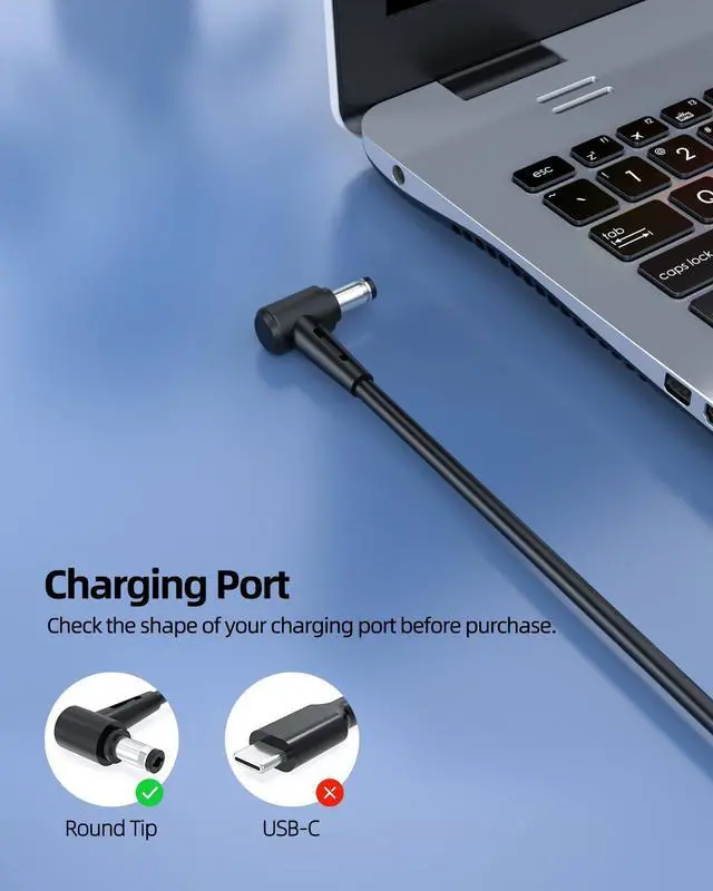 Alt view image 2 of 5 - 90W AC Charger Fit for MSI Commercial 14 H A13MG vPro, Modern 15 H B13M Laptop Power Supply Adapter Cord