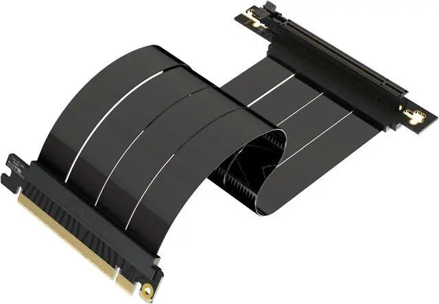 Main image of LINKUP PCIE 5.0 Riser Cable | for Vertical GPU Mount | Right Angle | Graphics Card GPU Ready | Usable with PCIe 4.0 & RX9070/ RTX5090 | 25cm (Total Length: 29cm)