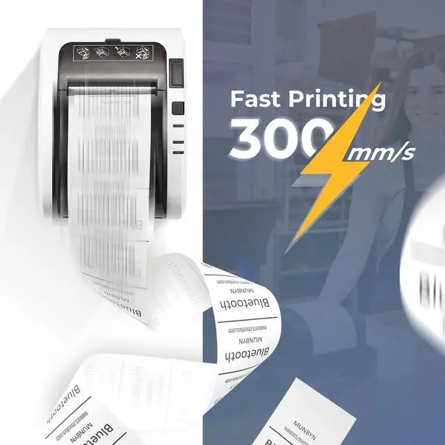 Alt view image 2 of 5 - MUNBYN Bluetooth Thermal Receipt Printer P047, 80mm POS Printer, Thermal Printer with USB Serial Ethernet, Bluetooth, Support Android Windows PC iOS(Do Not Support Paypal Doordash Grubhub Vagaro)White