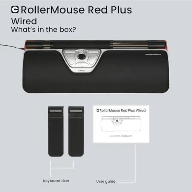 Alt view image 5 of 5 - Contour Design RollerMouse Red PLUS Wired Eco Optical Computer Mouse - Ergonomic Design for Optimal Efficiency - PC or Mac Compatible Ergonomic Mouse - 10-Speed Adjustable Ambidextrous Plug in Mouse