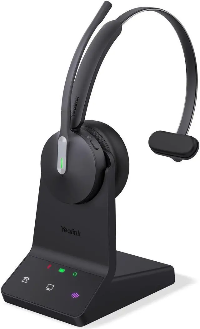 Main image of Yealink WH64 Wireless Headset, DECT and Bluetooth Dual Hybrid Headset for Zoom Certified & UC Platform, Phone Headset with 3X Mic, 32 Talk Time, 492ft Range, Office Headset for Desk IP Phone,PC