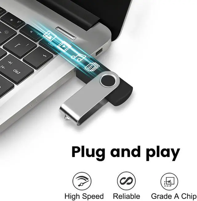 Alt view image 3 of 5 - AreTop 50-Pack Flash Drive 512MB Bulk Thumb Drives USB 2.0 Metal Memory Sticks with Lanyard,Portable Keychain Jump Drive Multipack for Date Storage at Home & The Office Black