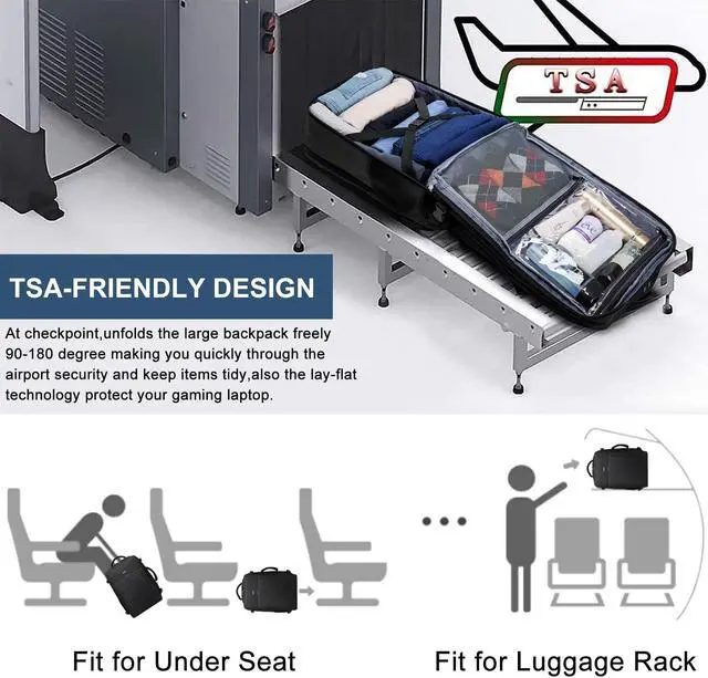 Alt view image 4 of 5 - BIKROD Travel Backpack for Women, 45L Extra Large Flight Approved Carry on Backpack, Sturdy Business Men Backpack, 18.4 Laptop Backpack with USB Charger Port & Luggage Sleeve