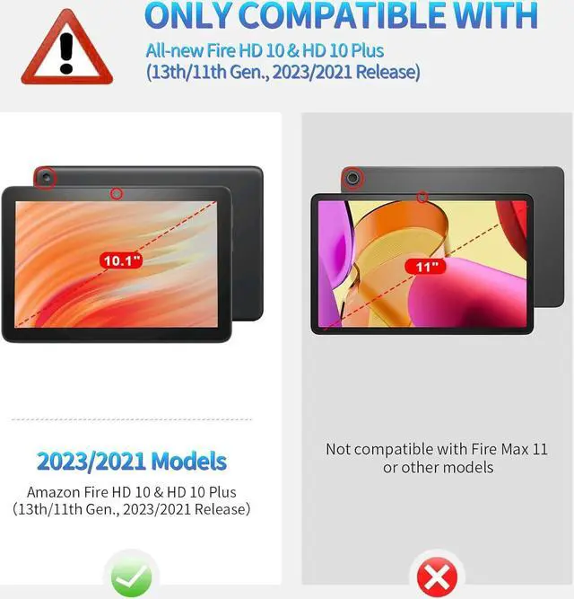 Alt view image 2 of 5 - BREIDMKFM Keyboard Case for Kindle Fire HD 10 & 10 Plus Tablet (13th/11th Gen, 2023/2021 Release) 10.1", Smart Tablet Cover with Detachable Wireless Bluetooth Keyboard, American Flag Eagle