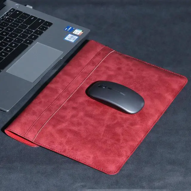 Alt view image 5 of 5 - CPNVWA Leather Laptop Sleeve for 13 Inch MacBook Air M3 2024 M2 2022 M1 2020,Genuine Leather Laptop Case for MacBook Pro M2 2022 M1 2020-2016,Laptop Cover for 13-13.3 Inch Notebook,Red
