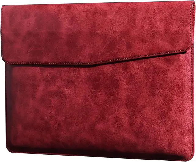 Main image of CPNVWA Leather Laptop Sleeve for 13 Inch MacBook Air M3 2024 M2 2022 M1 2020,Genuine Leather Laptop Case for MacBook Pro M2 2022 M1 2020-2016,Laptop Cover for 13-13.3 Inch Notebook,Red