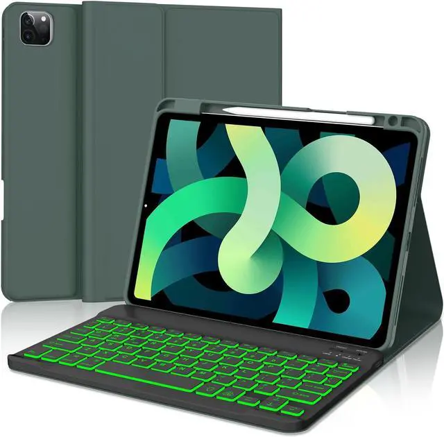 Main image of Keyboard Case for iPad Air 11 inch (M2) 2024/Air 5th/4th Gen 10.9" - 7 Color Backlit - Wireless Detachable Bluetooth Keyboard - Smart Folio Cover with Pencil Holder for iPad Pro 11 4th/3rd/2nd/1st Gen