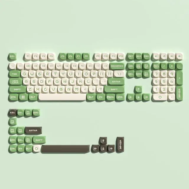 Alt view image 4 of 5 - dagaladoo Custom keycaps Cute,MOA Profile keycaps PBT,Double Shot keycaps 75 Percent bundle with Topographic map XXL White Mousepad Rubber mat Desk pad