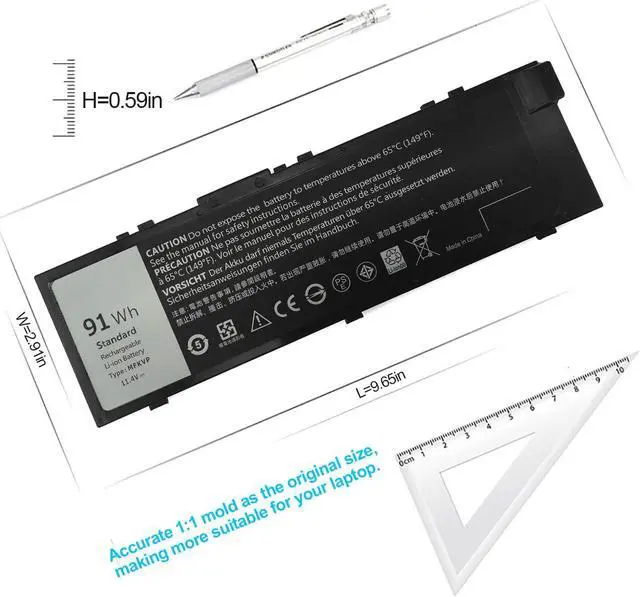 Alt view image 5 of 5 - 91WH Type MFKVP Replacement Dell Battery for Dell Precision 15 7510 7520 17 7710 7720 M7510 M7710 451-BBSB 451-BBSE 451-BBSF GR5D3 M28DH T05W1 TO5W1 TWCPG RDYCT 0FNY7 1G9VM, 6-Cell Laptop Batteries.