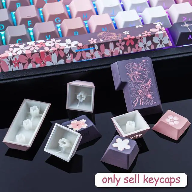 Alt view image 4 of 5 - JOMKIZ PBT keycaps, 135 Keys Double Shot Keycaps Side Engraved Transparent Keycap Set Cherry Profile Backlit Keycaps for Cherry MX Switch ASIN/ISO Layout Mechanical Keyboard