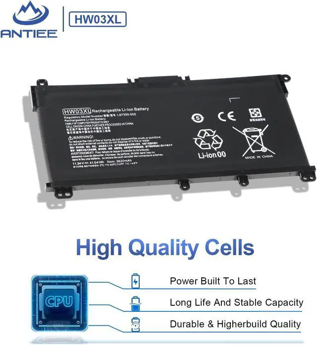 Alt view image 4 of 5 - ANTIEE HW03XL L97300-005 Battery for HP Pavilion 15-EG 15-EH 17-CN 17-CP 15-EG0073CL 15-EG2073CL 15-EG1053CL 15-EG1073CL 15-EG2025NR 15-EG3053CL 17-CN2XXX 17-CN0053CL 17-CN0065CL 17-CN0023DX HW03041XL