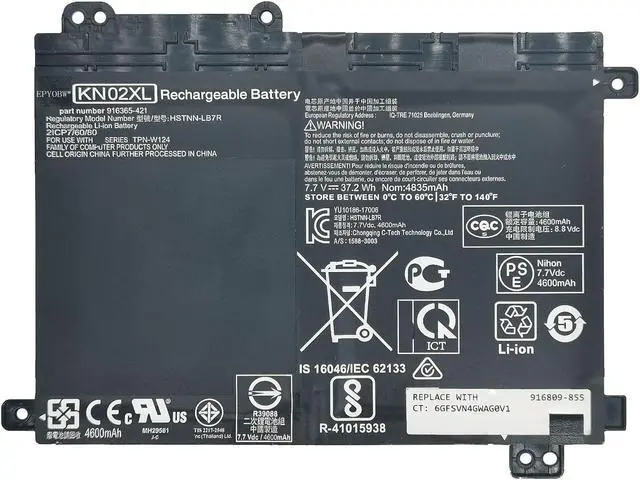 Main image of EPYOBW KN02XL Laptop Battery 37.2Wh Compatible with HP Pavilion x360 Convertible 11-AD 11-AD010CA 11M-AD113DX 11-adxxxTU Series HSTNN-LB7R HSTNN-UB7F 916365-421 916365-541 916809-855 TPN-W124