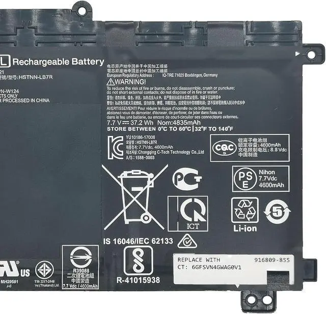 Alt view image 3 of 5 - EPYOBW KN02XL Laptop Battery 37.2Wh Compatible with HP Pavilion x360 Convertible 11-AD 11-AD010CA 11M-AD113DX 11-adxxxTU Series HSTNN-LB7R HSTNN-UB7F 916365-421 916365-541 916809-855 TPN-W124