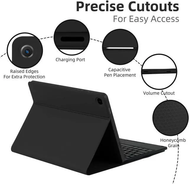 Alt view image 3 of 5 - EAMPANG Case with Trackpad Keyboard for Samsung Galaxy Tab A9 Plus 11 inch (SM-X210/X216/X218),Smart Touchpad 7 Color Backlit Removable Keyboard Magnetic Case Tablet A9+ 5G Black