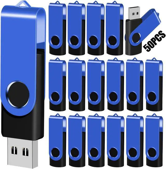 Main image of EASTBULL 8GB USB Flash Drive Bulk Thumb Drives 50 Pack with Lanyards USB 2.0 Memory Sticks Zip Drive Pen Drive for Storage and Backup Blue 50PCS 8GB