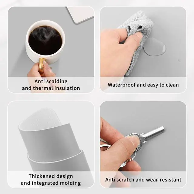 Alt view image 5 of 5 - Fabutier Dry Erase Mouse Pad, Writable & Erasable Large Desk Mat, Heat-Resistant and Waterproof Mousepad for Desktop Protection, for Office Home (Grey, 35.5 × 17)