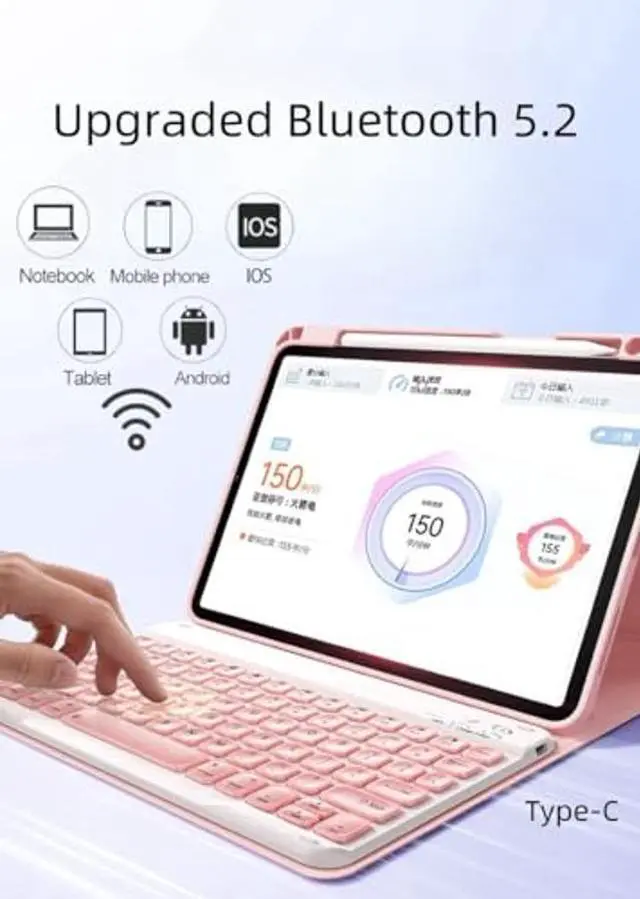 Alt view image 2 of 5 - AnMengXinLing Keyboard Case with Mouse for iPad Air 11-inch M3 (2025) / M2 (2024), iPad Air5/Air4/Pro 114th/3rd/2nd Gen, Magnetic Detachable Keyboard Cover with Pen Holder, Purple