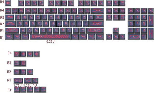 Alt view image 2 of 5 - Fogruaden Pudding Keycaps 60 Percent, 120 Dye-Sublimation Keycaps Set, ASA Profile Custom Keycaps for Cherry Gateron MX Switches Mechanical Keyboard(RedPudding)