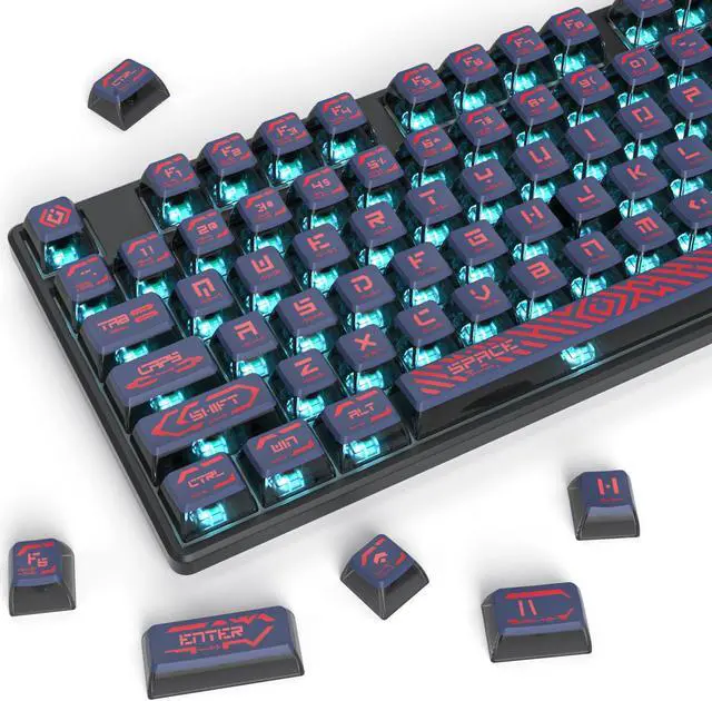 Main image of Fogruaden Pudding Keycaps 60 Percent, 120 Dye-Sublimation Keycaps Set, ASA Profile Custom Keycaps for Cherry Gateron MX Switches Mechanical Keyboard(RedPudding)