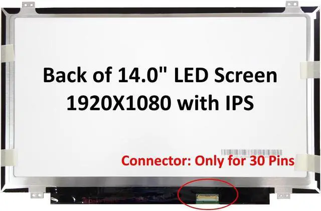 Alt view image 3 of 5 - FULLCOM New 14" Screen B140HAN04.2 1920x1080 30 pin Narrow bazel Matte LCD Replacement (IPS) (Top & Bottom Brackets)