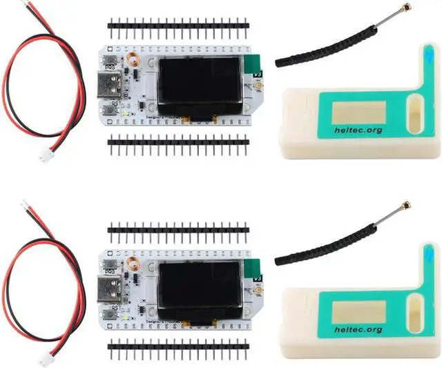 Main image of Geekstory 915MHZ ESP32 LoRa Development Board V3 SX1262 ESP32 LoRa V3 with OLED Display + LoRa 32 V3 case + LoRa Antenna for Arduino LoraWan IOT Internet, not Compatible with LoRa V2 (Pack of 2)