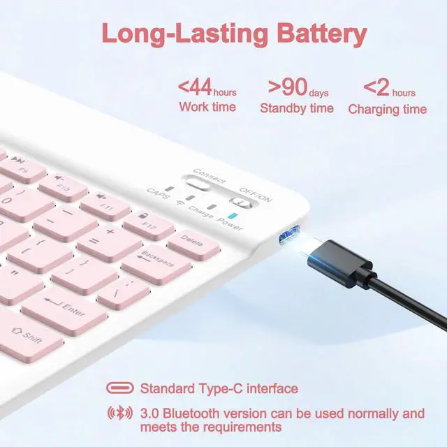 Alt view image 4 of 5 - GOKOCO for Samsung Galaxy Tab A9 Plus 2023 11 inch Keyboard Case,Magnetically Detachable Wireless Bluetooth Keyboard for SM-X210/X215/X216-Pink