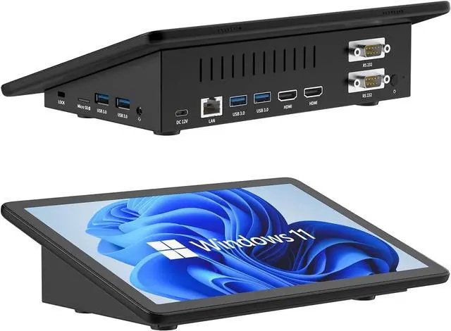 Main image of HIGOLEPC Mini PC Win 11 Pro Celeron J4125 8GB RAM/128GB ROM 10.1 Inch Touchscreen Mini Computer Without Battery,Dual R232 HDMI,BT 5.2,WiFi 5,Type-C,Support Auto-Boot Mini Desktop PC