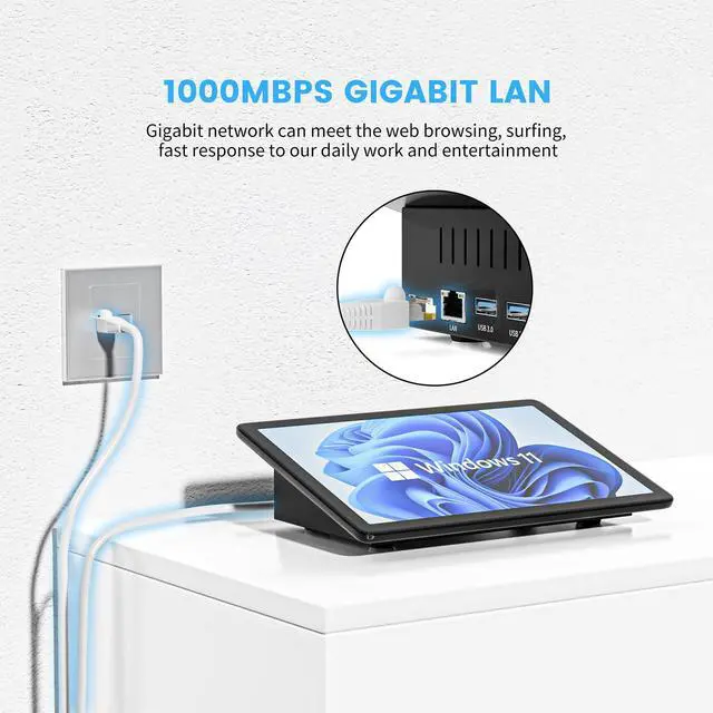 Alt view image 5 of 5 - HIGOLEPC Mini PC Win 11 Pro Celeron J4125 8GB RAM/128GB ROM 10.1 Inch Touchscreen Mini Computer Without Battery,Dual R232 HDMI,BT 5.2,WiFi 5,Type-C,Support Auto-Boot Mini Desktop PC