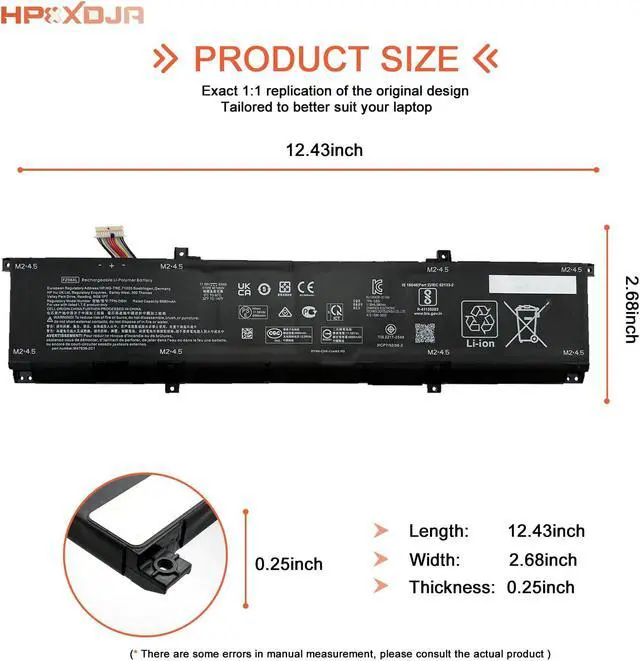Alt view image 4 of 5 - HPXXDJA FZ06XL Laptop Battery Replacement for Hp Spectre x360 2-in-1 Envy 16-h0011TX 16-f0035nr 16-h0006TX 16 h0112nr 16-h0795ng 16-h0018TX 16-f1075ng M47636-2C1 M47636-2D1 M48025-005