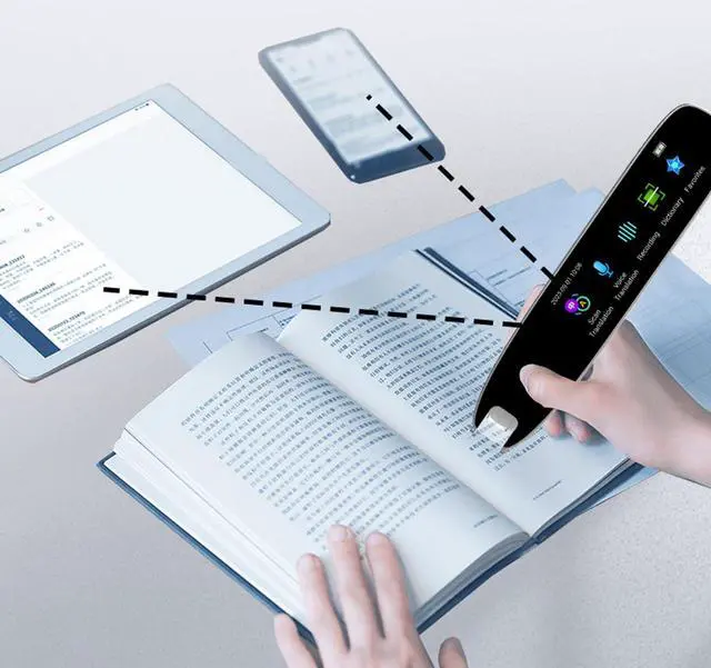Alt view image 5 of 5 - HURRISE Scanner Translator, Standalone Pen Scanner,Smart Voice Translator Pen,13 Languages Online Translation Massive Vocabulary Library Dictionary Pen for Learning