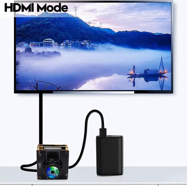 Alt view image 3 of 5 - IFWATER HDMI 4K Webcam - USB HDMI Simultaneous Output Streaming Camera - 2X Digital Zoom, 180 Degree Fisheye Lens - PC Camera for Raspberry Pi, Jetson Nano, Laptop, Online Teaching