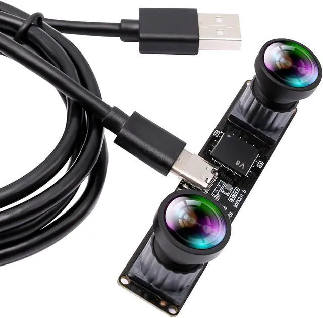 Main image of IFWATER 60fps USB Camera 4MP Synchronization USB Camera Module with 120Degree No Distortion Dual Lens 3840X1080P 3D Stereo USB Webcam for PC Computer Camera for Face Recognition VR Biometric Detection