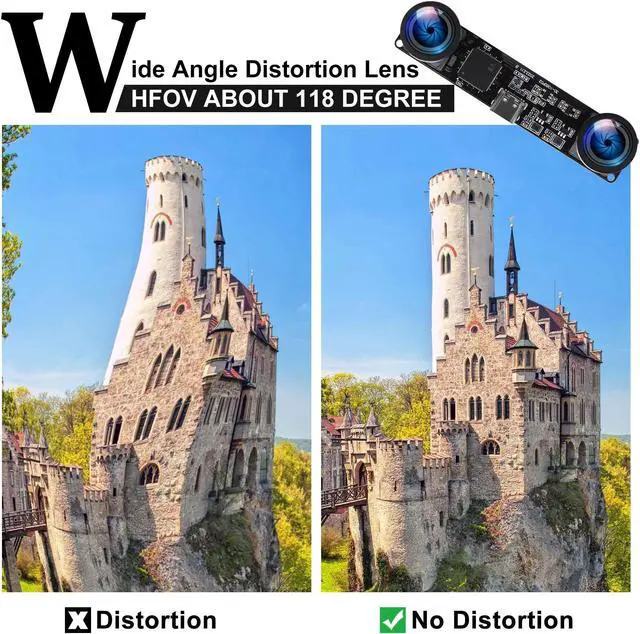 Alt view image 4 of 5 - IFWATER 60fps USB Camera 4MP Synchronization USB Camera Module with 120Degree No Distortion Dual Lens 3840X1080P 3D Stereo USB Webcam for PC Computer Camera for Face Recognition VR Biometric Detection