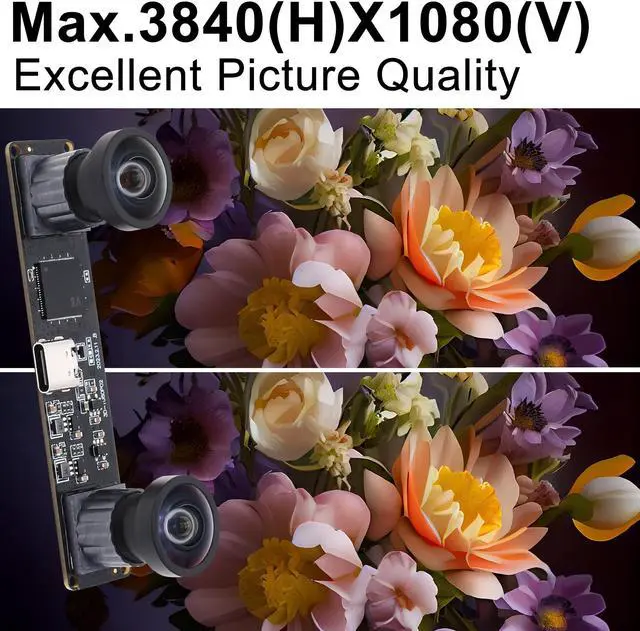 Alt view image 5 of 5 - IFWATER 60fps USB Camera 4MP Synchronization USB Camera Module with 120Degree No Distortion Dual Lens 3840X1080P 3D Stereo USB Webcam for PC Computer Camera for Face Recognition VR Biometric Detection