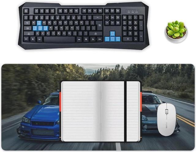 Alt view image 4 of 5 - Large Mouse Pad Gaming Japanese Car JDM Car R34 Cool Sports Car Art Desk Mat Long Big Mousepad Extended Keyboard Computer Pad Office Desk Organizers and Accessories 40x90cm