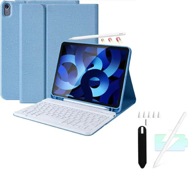 Main image of KBCASE iPad Air 5th Generation Case with Keyboard, 10.9 inch Keyboard Case for iPad Air 5th Gen 2022/iPad Air 4th Gen 2020/iPad Pro 11 2018 & iPad Pencil 9th/10th Generation with Palm Rejection