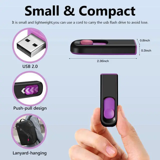 Alt view image 3 of 5 - MAKACTUA 10 Pack 64GB USB Flash Drive, USB 2.0 Memory Stick Thumb Drive Pen Drives Jump Drive for Data Storage Multiple Color