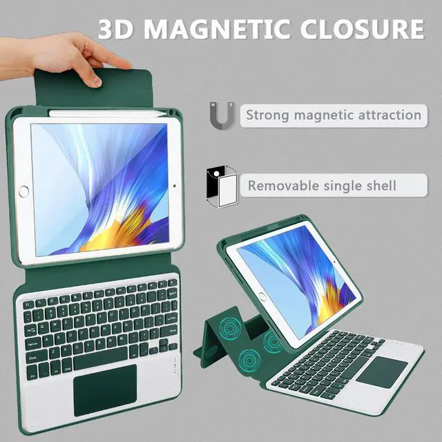 Alt view image 3 of 5 - Miieadoo iPad Air 2022/2020 5th/4th Gen Keyboard Case with trackpad,Support iPad Pro 3nd/2rd/1st 11"- Protective Detachable Case 10.9/11 inch with Pencil Holder Smart Auto Sleep/Wake Cover