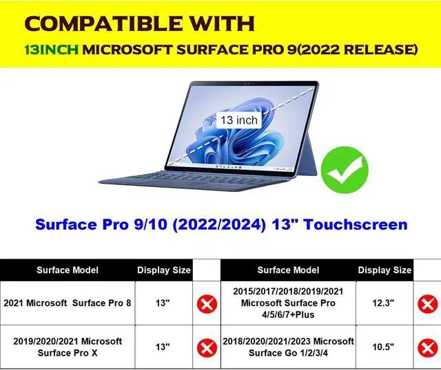 Alt view image 2 of 5 - NANRUIL for Microsoft Surface Pro 9 case 13 inch 2022 Genuine Leather Cover Protective Shell Compatible with Type Cover Keyboard and Pencil Holder.Red