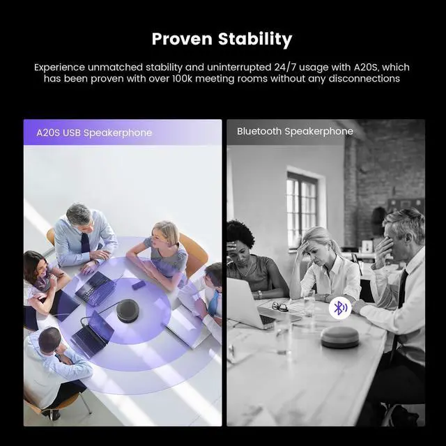 Alt view image 3 of 5 - Nearity A21S Zoom Certified Conference Speaker and Microphone, Speakerphone w/8 Mics, 16ft Voice Pickup, AI 2.0 Noise Cancelling, USB Speakermic with Daisy Chain, Works with Microsoft/Teams/Google Mee