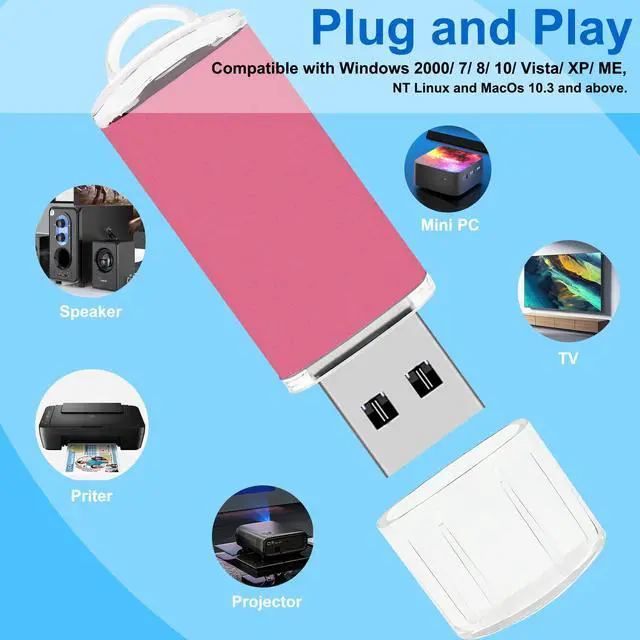 Alt view image 3 of 5 - USB Memory Stick Nicepicten 16GB USB Storage 2.0 Flash Drive Thumb Drives 20 Pack Bulk USB Jump Drive 16GB Pendrive Zip Drive USB Key with LED Indicators, 20PCS Lanyards & Color Label Tags Mixcolor