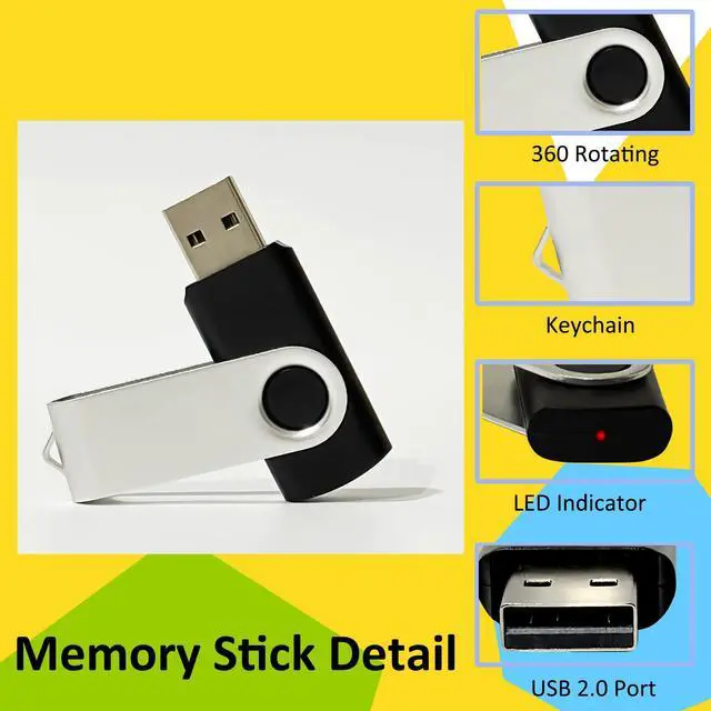 Alt view image 5 of 5 - 16GB USB Flash Drive Bulk Thumb Drive 20 Pack, Nicepicten Bulk USB 2.0 Flash Drive Pack Memoria USB Memory Stick Jump Drive Swivel Pen Drive with Lanyard & Label, 16GB Zip Drive 20PCS (Green, Sliver)