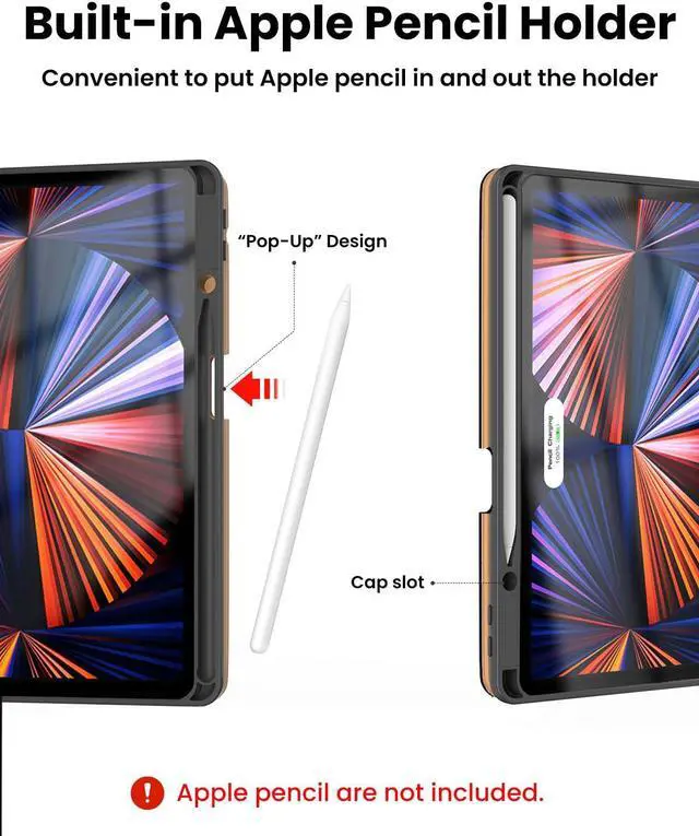 Alt view image 2 of 5 - OPAKIT Leather Keyboard Case for iPad Air 5th 4th Generation 10.9 inch Pro 11 1st/2nd/3rd/4th, 7 Color Backlight BT Keyboard Folio with Pencil Holder 2022 2021 2020 2018 (NavyBlue)