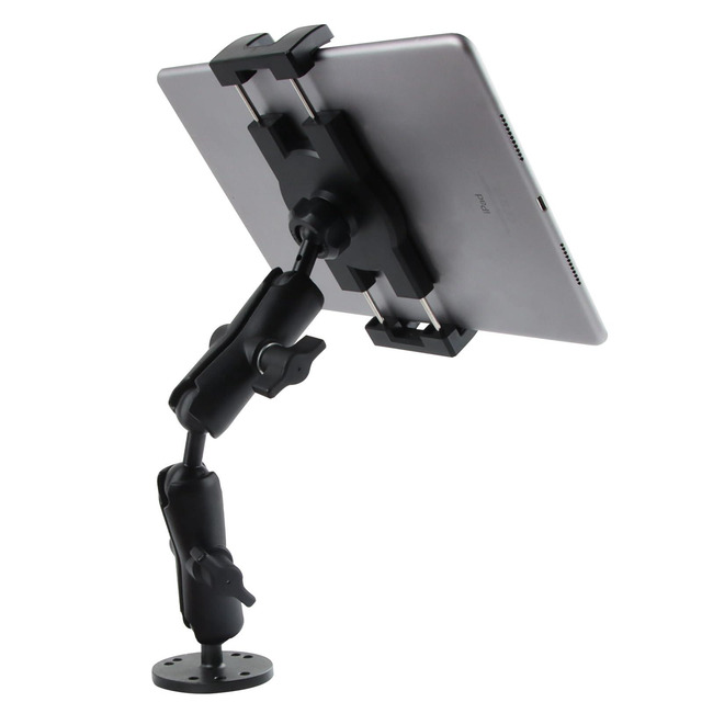 Support Mural Pour Tablette Réglable 360° - Compatible IPad, Tablettes 4,7 à 13" - Base Métal, Installation Facile - Idéal Cuisine, Bureau, Salle De Sport