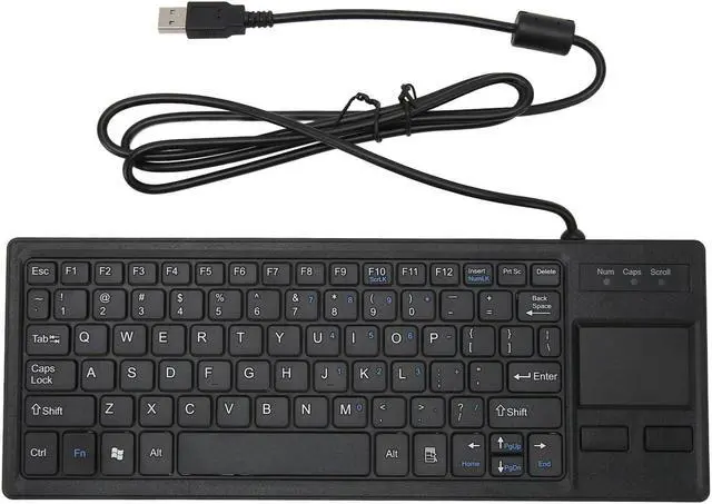 Main image of Wired USB Keyboard with Touchpad, Compact Keyboard with HUB Function, Plug and Play, for Industrial, Food Service, Marine, Manufacturing
