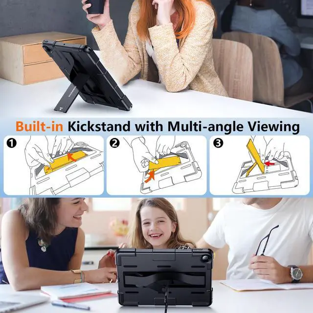 Alt view image 4 of 5 - SPIDERCASE for iPad 9th Generation Case 10.2 inch,IP68 Waterproof with Hand Strap&Stand Built-in Screen Protector,Full Body Rugged Shockproof Protective Case for iPad 9th/8th/7th (2021/2020/2019)