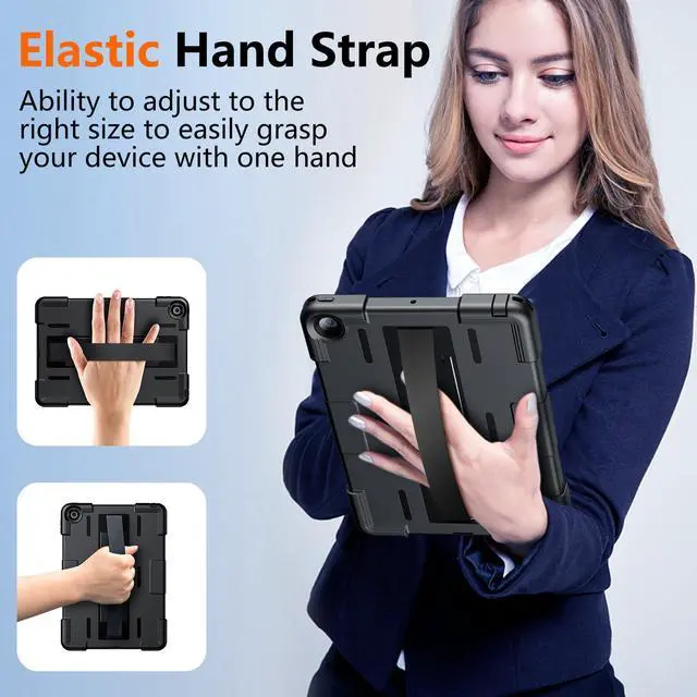 Alt view image 3 of 5 - SPIDERCASE for iPad 9th Generation Case 10.2 inch,IP68 Waterproof with Hand Strap&Stand Built-in Screen Protector,Full Body Rugged Shockproof Protective Case for iPad 9th/8th/7th (2021/2020/2019)
