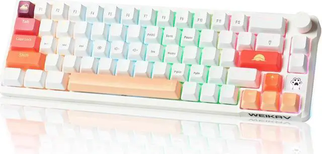 Main image of SUEHIODHY A68 Hot Swappable Mechanical Keyboard 68 Keys Backlit RGB Gaming Keyboard with Multimedia Volume Knob for Win/Mac (Dustproof Tea Switch)