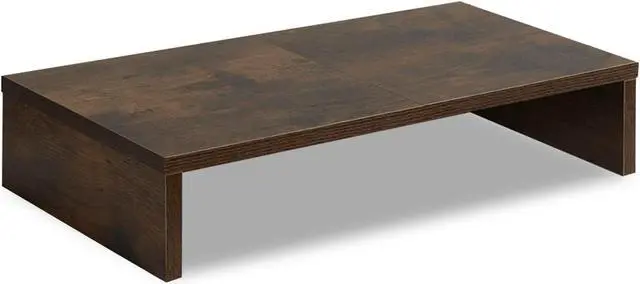 Alt view image 3 of 5 - TEAMIX 20 inch + 14.2 inch Rustic Brown Wood Monitor Stand Riser, Wood Monitor Stand for Desk TV/Screen/PC/Printer/Laptop Riser, Computer Stand with Keyboard Organizer, Desktop Shelf, Monitor Riser .